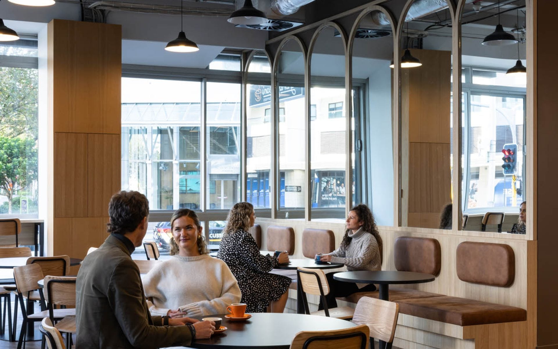 Auckland building lobby with café amenity